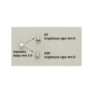 Small Rivet, Double Headed, Nickel, 6 mm
