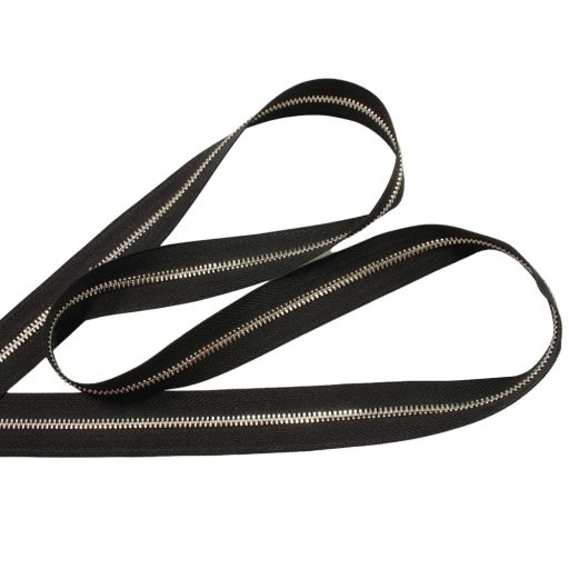 Metal Zipper, T3, Nickel, Black
