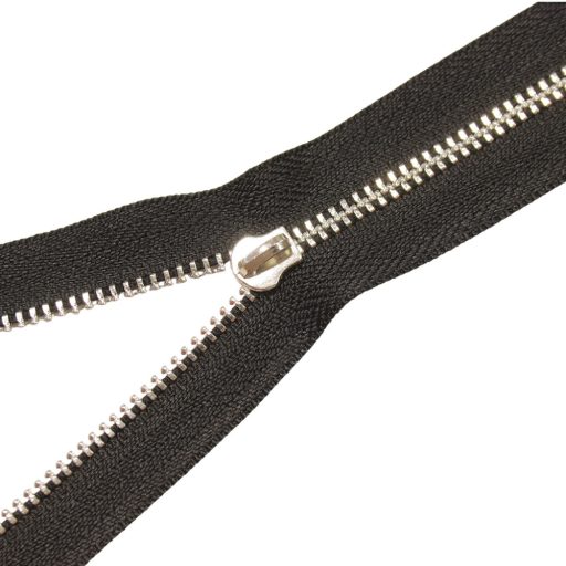 Metal Zipper, T3, Nickel, Black