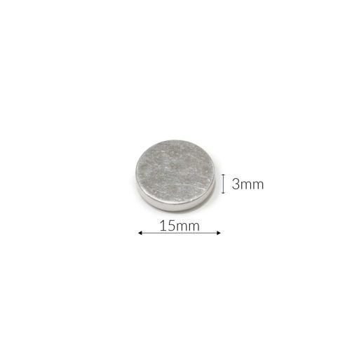 Sew in magnet, Round, 15 mm x 3 mm