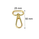 Snap hook, 25 mm, 1 inch, silver