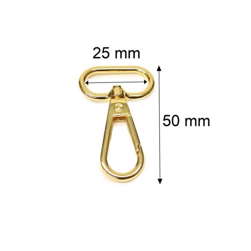 Snap hook, 25 mm, 1 inch, gold
