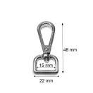 Flat carabiner, Nickel, 20 mm