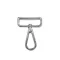Flat carabiner, Nickel, 40 mm