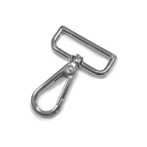Flat carabiner, Nickel, 40 mm