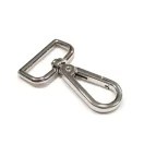 Flat carabiner, Nickel, 40 mm