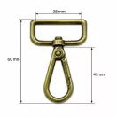 Flat carabiner, Nickel, 40 mm