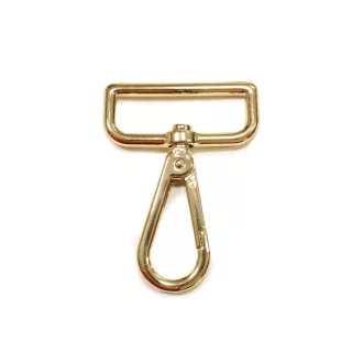 Flat carabiner, Gold, 40 mm