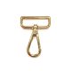 Flat carabiner, Gold, 40 mm