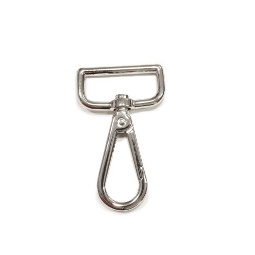 Flat carabiner, Nickel, 30 mm