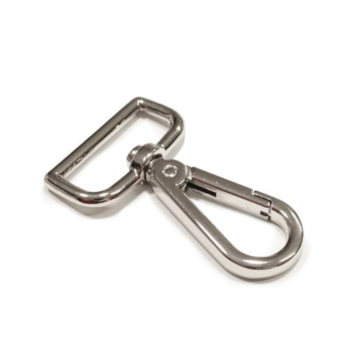 Flat carabiner, Nickel, 30 mm