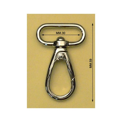 carabiner, 30 mm, Nickel