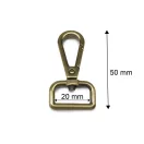Flat carabiner, Nickel, 20 mm