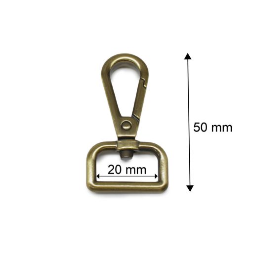Flat carabiner, Nickel, 20 mm