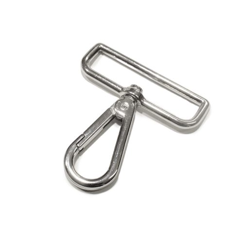 Flat carabiner, Nickel, 50 mm