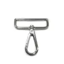 Flat carabiner, Nickel, 50 mm