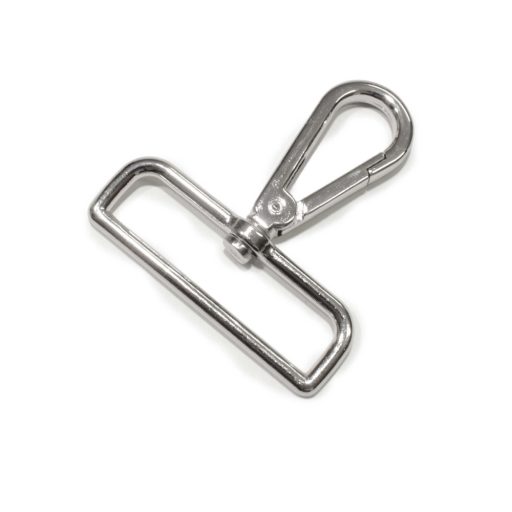 Flat carabiner, Nickel, 50 mm