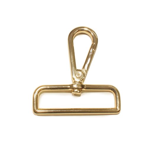 Flat carabiner, Gold, 50 mm