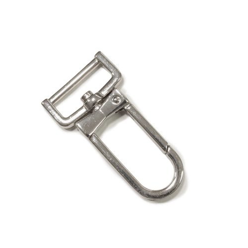 Flat carabiner, Tall, Nickel, 20 mm