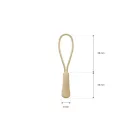 String decorative zipper puller, beige