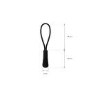 String zipper puller plastic, black