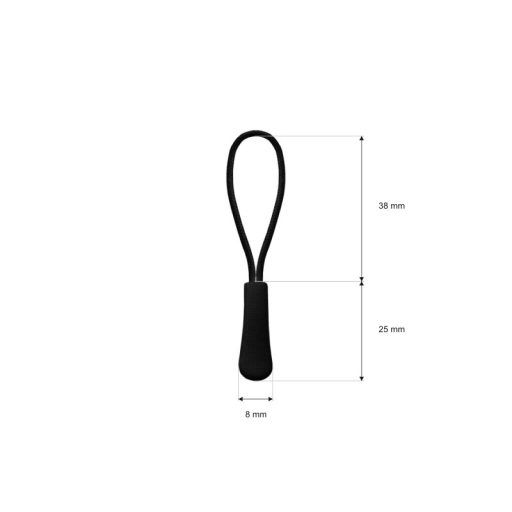String zipper puller plastic, black
