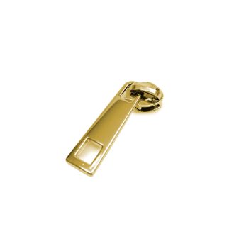 Zipper Slide with Pull, Gold for 5 mm Plastic Zipper - RT10