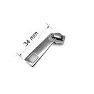 Zipper Slide with Pull, Gold for 5 mm Plastic Zipper - RT10