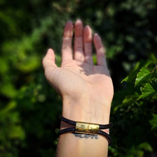 Gold coloured magnetic bracelet clasp, 12 mm