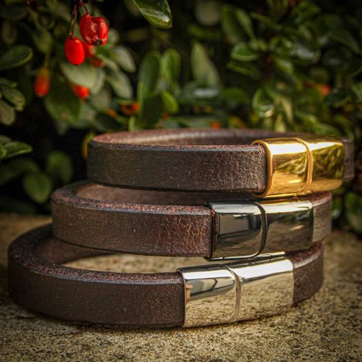 Gold coloured magnetic bracelet clasp, 12 mm