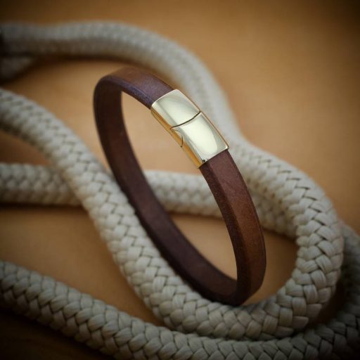 Golden coloured magnetic bracelet clasp, 8 mm