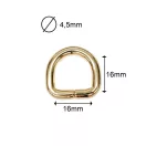 Iron D-ring, 16x4 mm, Antique Brass