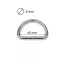 METAL D-RING 40x25x5 mm, silver coloured