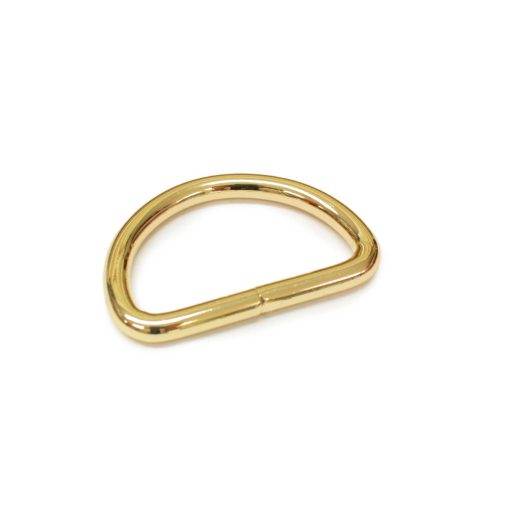 METAL D-RING 40x25x5 mm, gold coloured