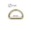 METAL D-RING 40x25x5 mm, gold coloured