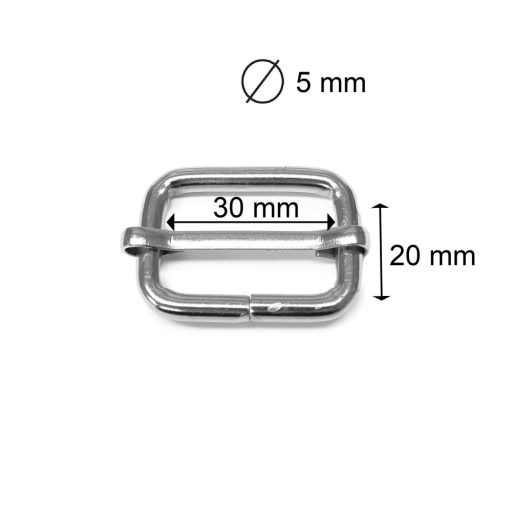 Iron Tri-Glide Slide, 30 mm x 5 mm, silver