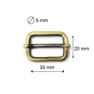 Iron Tri-Glide Slide, Brass Coloured, 30 mm