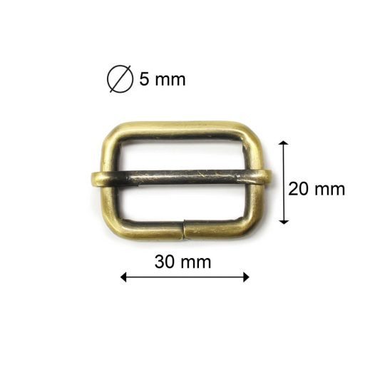 Iron Tri-Glide Slide, Brass Coloured, 30 mm