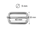 Iron Tri-Glide Slide,  40 mm x 5 mm, Silver