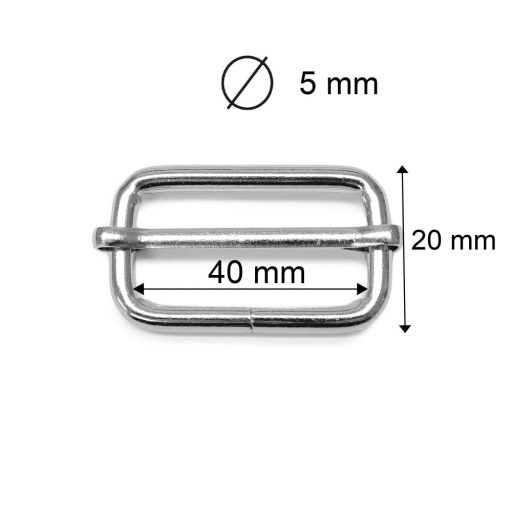 Iron Tri-Glide Slide,  40 mm x 5 mm, Silver