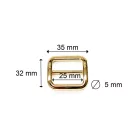 Zinc Alloy fix Tri-Glide Slide, 25 mm, Nickel