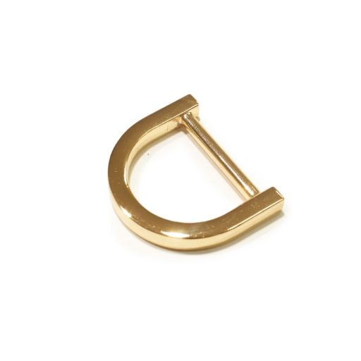 Flat D-ring, Gold, 20 mm