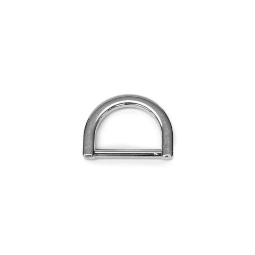 Flat D-ring, Silver, 15 mm