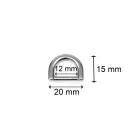 D-ring Zinc Alloy, silver, 12 mm