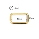 Iron Square Shaped Handbag Strap Holder, Gold, 4x20x5 mm