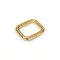 Iron Rectangle Shaped Handbag Strap Holder, Gold coloured, 25x20x5 mm