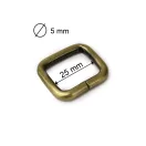 Rectangle Handbag Strap Holder, Brass coloured, 25x20x5 mm