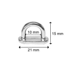 Round Handbag Strap Holder Bridge, Nickel, 15 mm