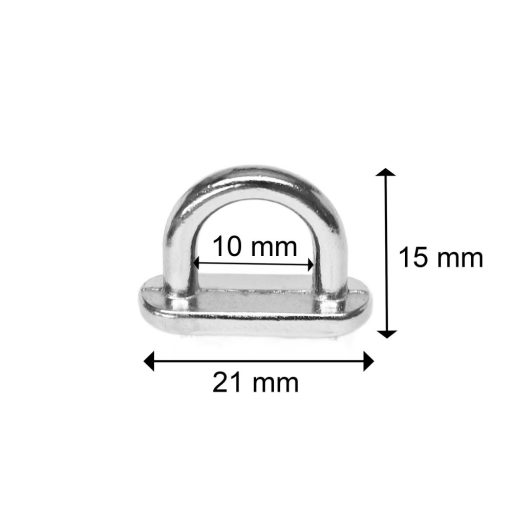 Round Handbag Strap Holder Bridge, Nickel, 15 mm