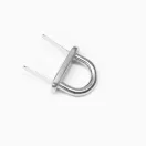 Round Handbag Strap Holder Bridge, Nickel, 15 mm